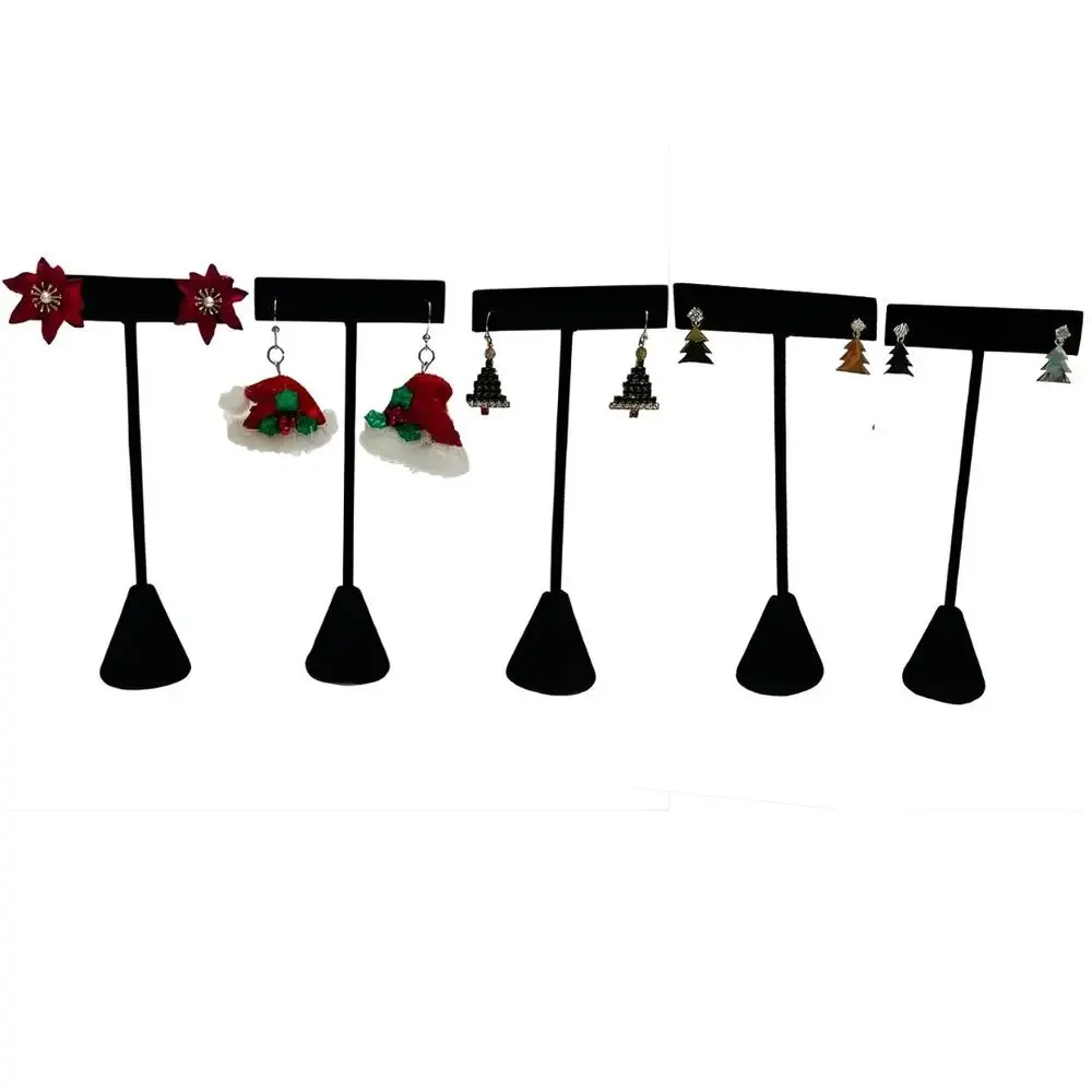 Christmas Tree Earrings Silver Gold Santa Hat Poinsettia Bundle Lot 5 Pairs